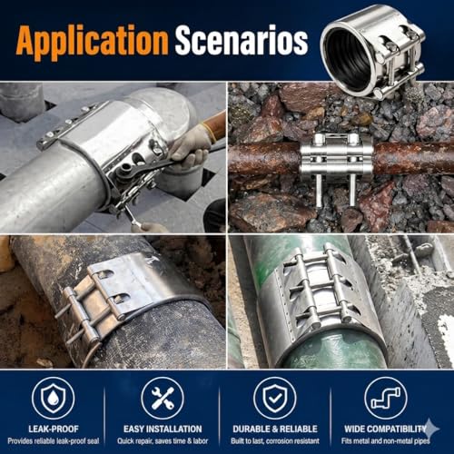 Pipe Repair Clamp,1/2 inch(20mm-23mm) Stainless Steel Leak - Image 6