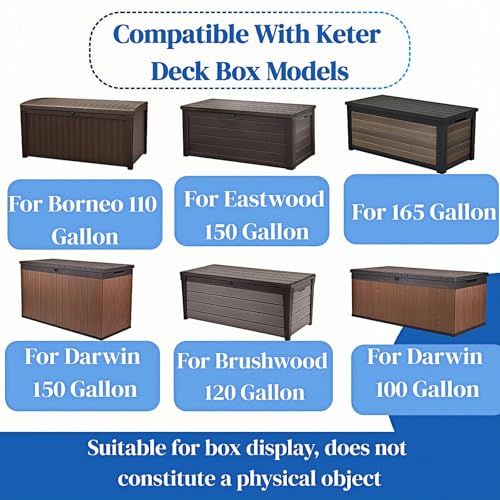 2 Sets Deck Box Hydraulic Hinge Compatible with Most Keter - Image 8