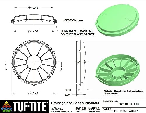 Tuf-Tite 12" Septic Tank Lid, Green - Image 6