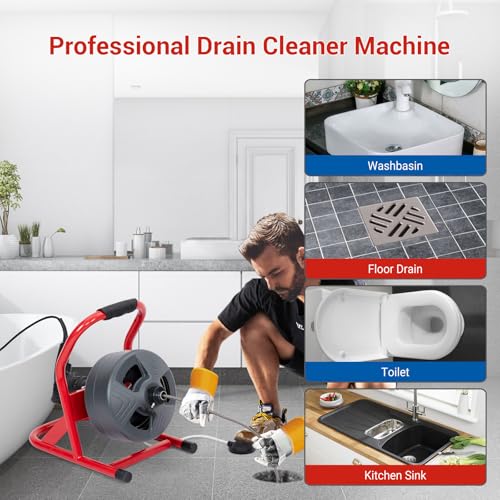 Drain Cleaner Machine, 50Ft x 5/16 Inch Electric Drain Auger - Image 8