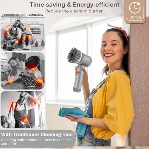 Electric Spin Scrubber - Shower Scrubber,Bathroom Scrubber - Image 8