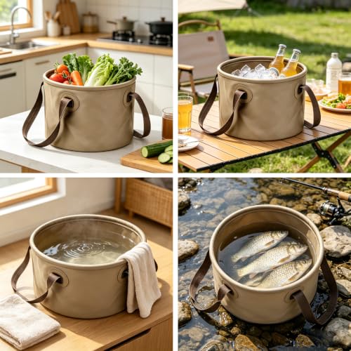 Collapsible Water Bucket, Portable Foldable Camping Bucket - Image 8