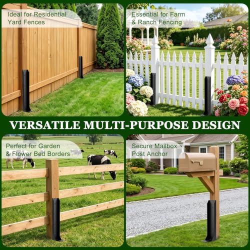 6 Pack Fence Post Repair Kit, Fence Post Anchor Ground Stakes - Image 7