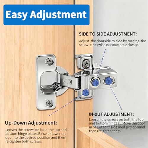 Cabinet Hinges - 40 Pack for 1/2 Inch Overlay Cabinet | Home Repair - Image 7