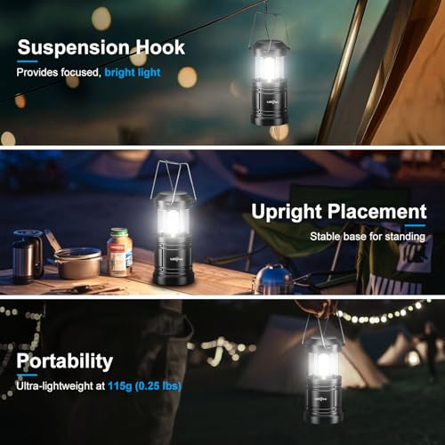 LED Camping Lantern, Battery Operated, 2 Pack - Image 7