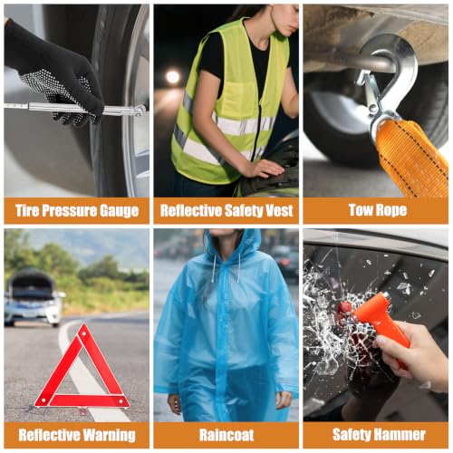 Roadside Emergency Kit with Scissor Jack for Car Safety Kit - Image 7
