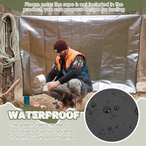 Kingdder 2 Pcs 60 x 82 Inch Heavy Duty Emergency Blankets - Image 7