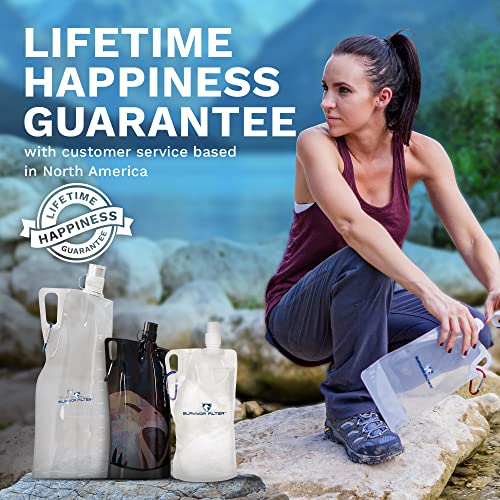 Survivor Filter Clear Collapsible Water Bottles - Travel, Hiking - Image 7
