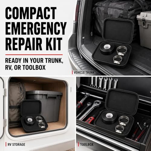 Self-Fusing Silicone Hose Repair Tape Kit with 2 Stainless - Image 7