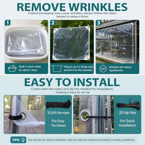 3 x 6 FT Clear Tarps Heavy Duty PVC Vinyl 14 Mil Thick Tarpaulin - Image 7