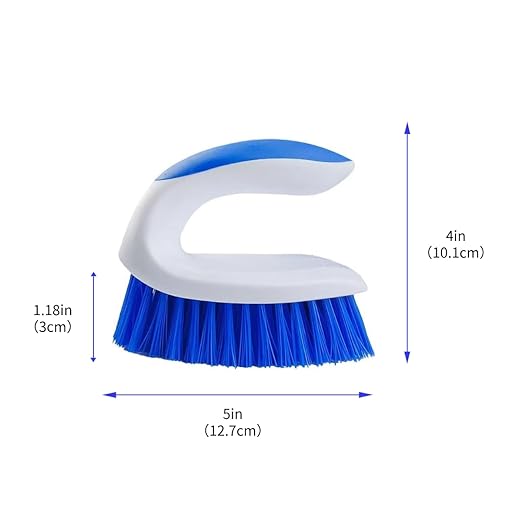 CELOX 12 Pack Dish Sponge for Kitchen, Dual Sided Scrub Heavy Duty and Heavy Duty Scrub Brush with Handle, Comfort Grip Shower Scrubber for Cleaning Bathroom, Shower, Sink, Floor - Bule