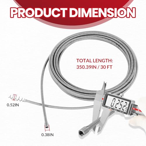 21338 Auto-Spin Replacement Drain Cable 1/4" x 30' | Phone & Computer - Image 8
