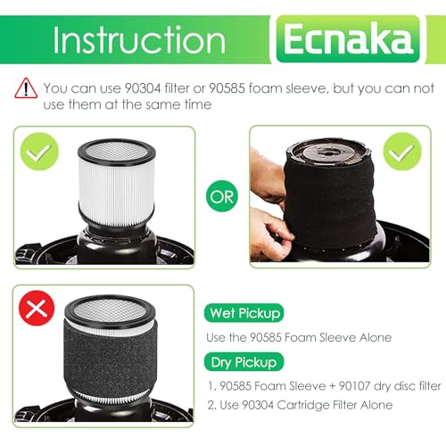 3 Pack 90585 Foam Sleeve Filter and 3 Pack 90107/90137 Wet Dry - Image 7