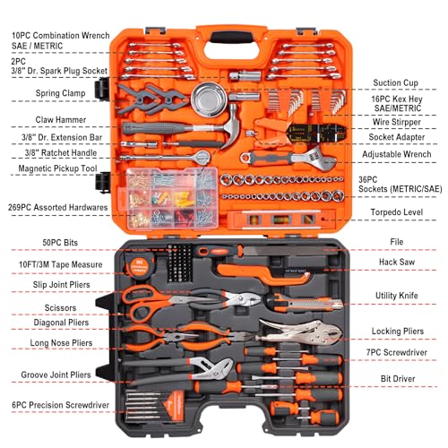 415-Piece Home Tool Kit with Rolling Tool Box - Image 3