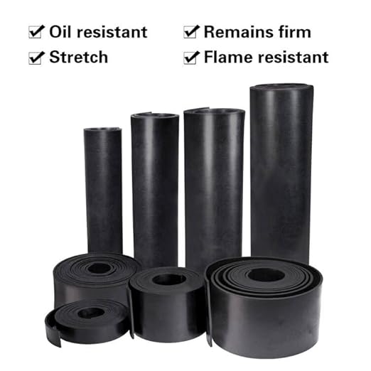 TORRAMI Solid Neoprene Rubber Strips Roll 3/16 (.187) inch Thick X 2 inch Wide X 10 Feet, for DIY Weather Stripping, Gasket, Seal