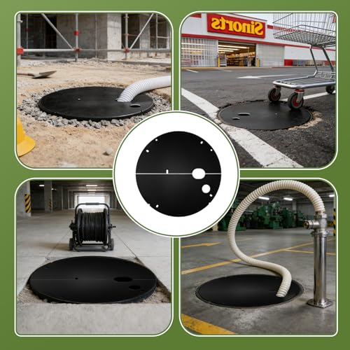 20.5 Inch Black Metal Slotted Sump Pump Cover, Heavy Duty Septic - Image 8