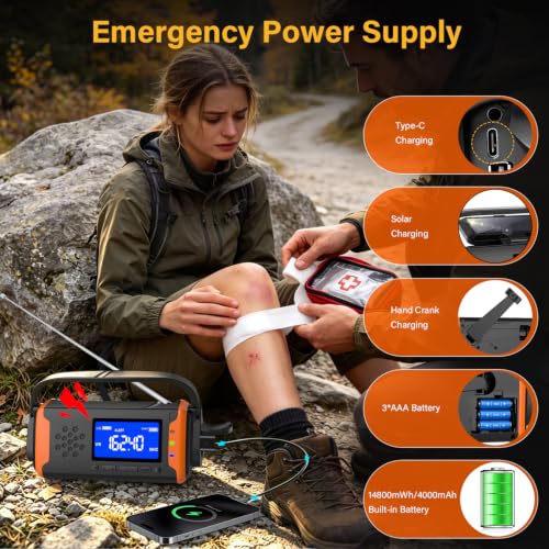 NOAA Weather Alert Radio Digital Display, Emergency Radio - Image 8