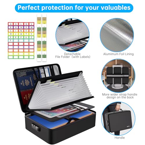 ENGPOW Fireproof Document Organizer Bag with Lock & - Image 7