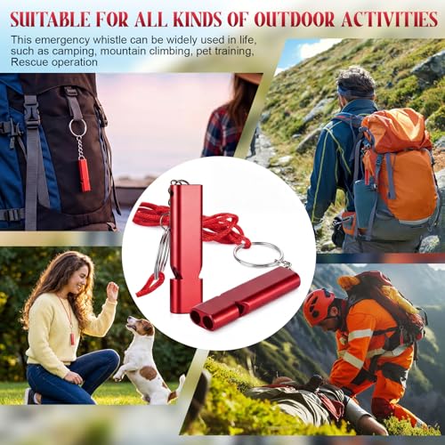 100 Pcs Aluminum Emergency Whistles Bulk with Lanyard - Image 7