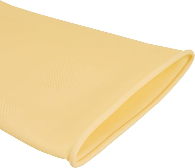 Restaurantware-Clean Tek Professional 22 Mil Small Cleaning Gloves, 1 Pair Of Long Cuff Gloves - No-Slip Grip, No-Powder, Yellow Latex Gloves For Kitchen Cleaning, Ideal For Washing Dishes