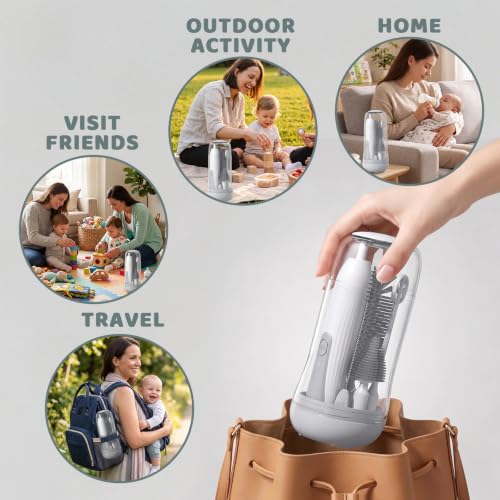 Electric Bottle Brush Cleaner with Storage Box, Portable - Image 7