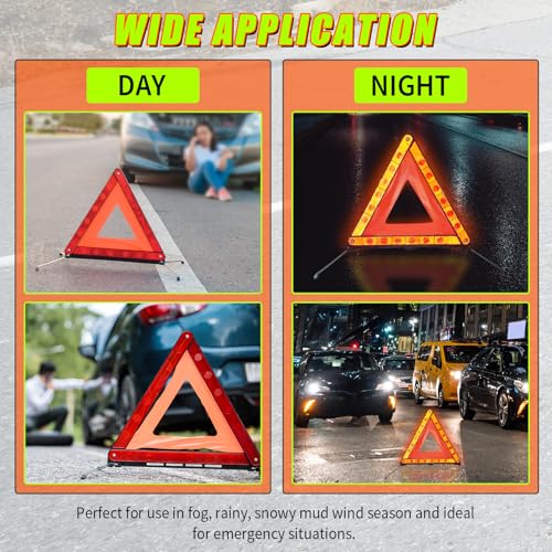5 Pack Warning Triangles Safety Triangle Emergency Kit with Case - Image 7