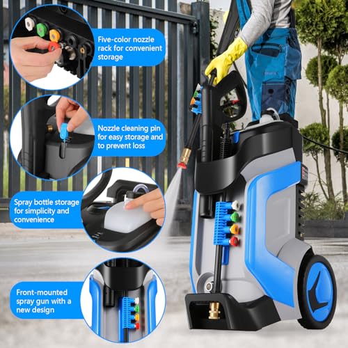 5000PSI Heavy Duty Electric Pressure Washer, Built in 1L - Image 7