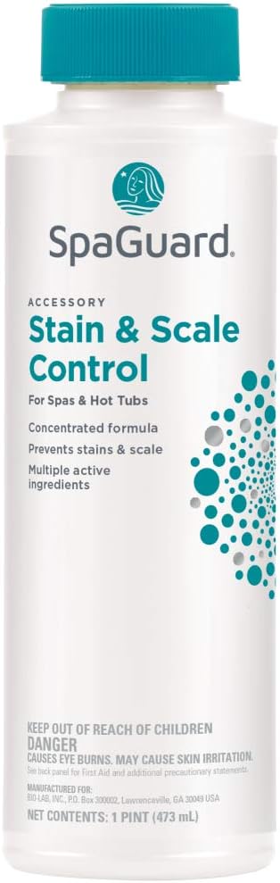 SpaGuard Stain & Scale Control for Spas & Hot Tubs, 1 Pint, Pack of 3, Concentrated Formula, Prevents Scale Formation, Removes Scale Build-up