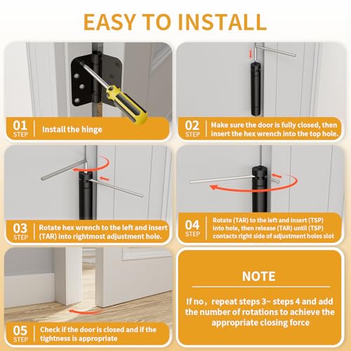 3 Pack Self Closing Door Hinges, 4 Inch - Image 7