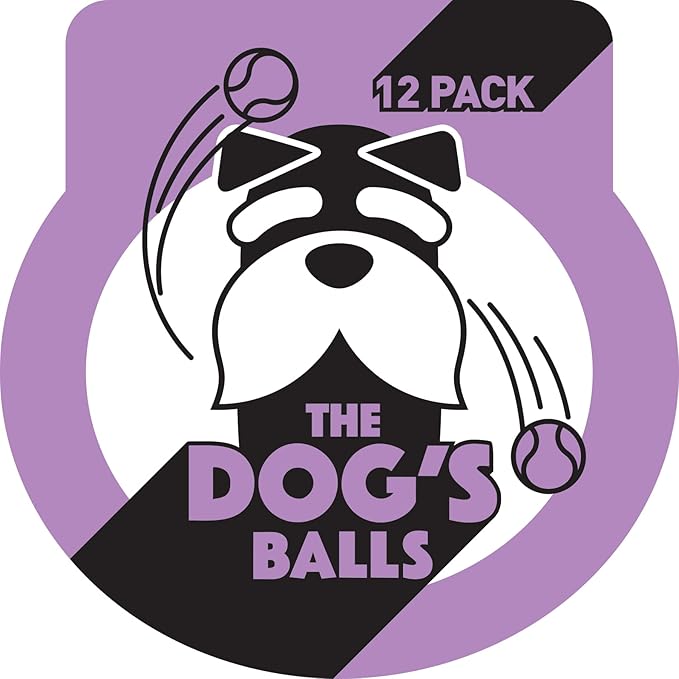 The Dog's Balls Dog Tennis Balls for Dogs, Lilac, 12-Pack - Non-Abrasive Felt Fetch Balls, Tough Rubber Core, Float in Water, Fits Standard Launchers