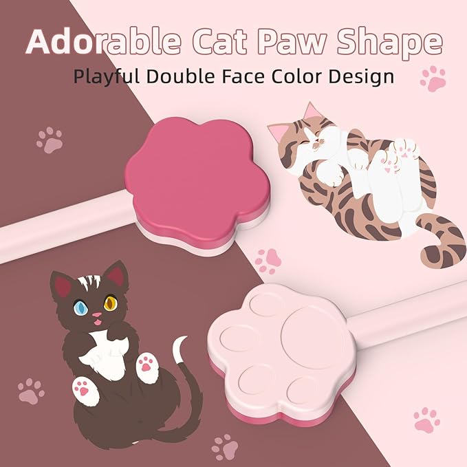Cute Dog Paw Magnetic Cable Ties (12 Pack, 7.28 In) silicone cable ties reusable,Strong magnetic adsorption,Great for Bundlingand Organizing, Holding Stuff Book Markers, Fridge Magnets (Multicolor)