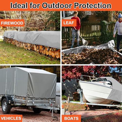 Tarp Waterproof 8x10 Ft Heavy Duty Tarp Thicker 16 Mil - Image 8