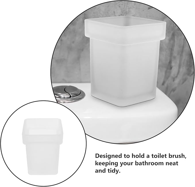 Artibetter Toilet Cleaning Brush Holder Ceramic Matte Square Cup Bathroom Toilet Brush Rack Storage