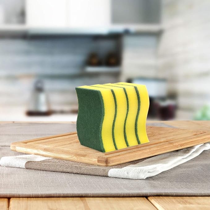 AIDEA Heavy Duty Scrub Sponge or Cleaning, Stink Free Sponge, Effortless Eco Pads for Dishes,Pots,Pans All at Once