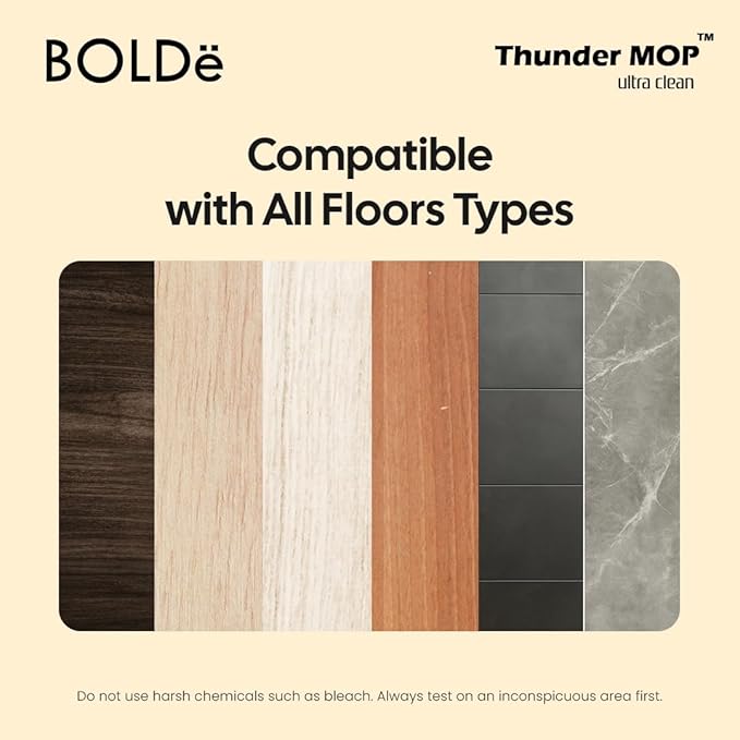 Thunder MOP Spin System - Ultra Clean - Single Bucket Microfiber Head, Stainless Steel Wringer, Antifungal Quick-Dry Cleaning, Soap Dispenser, 3 Free Refills (Forest/Lime)