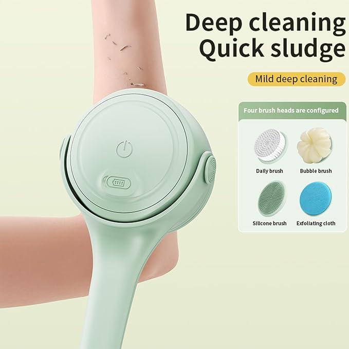 Electric Body Scrubber - Electric Bath Massage Scrubber - Cordless Body Cleaning Brush | for Shower Bathroom Toilet Hotel Home Family Spa