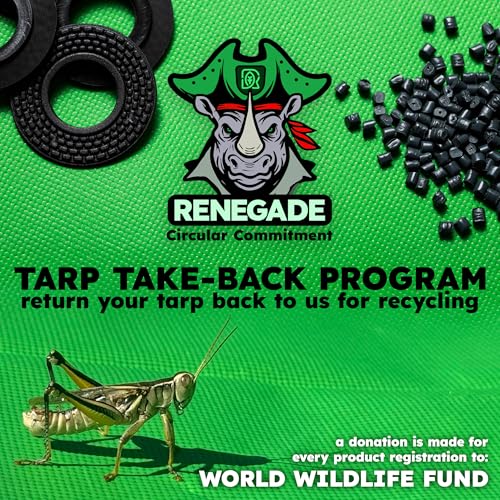 Renegade Heavy Duty Waterproof Tarp, 3 x 3 ft, Black - Image 7
