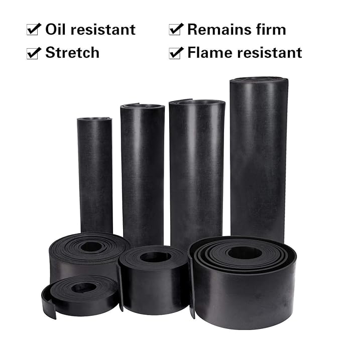 TORRAMI Neoprene Rubber Sheet Roll 1/8 (.125) Inch Thick x 18 Inch Wide x 24 Inch Long for DIY Gaskets, Pads, Seals, Crafts, Flooring,Cushioning of Anti-Vibration, Anti-Slip