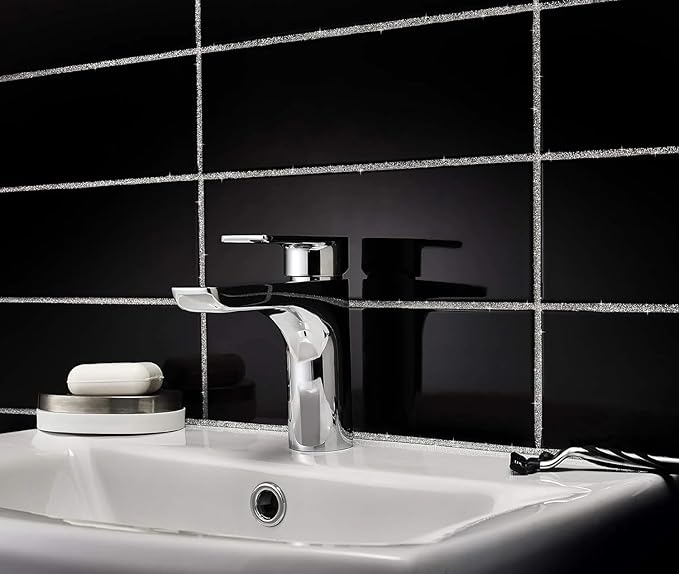 Hemway Black Glitter Grout Additive 100g Metallic Flakes for Adding Sparkle to Kitchen & Bathroom Tiles | Enhance Your Indoor Grouting Projects with a Durable Sparkly Effect