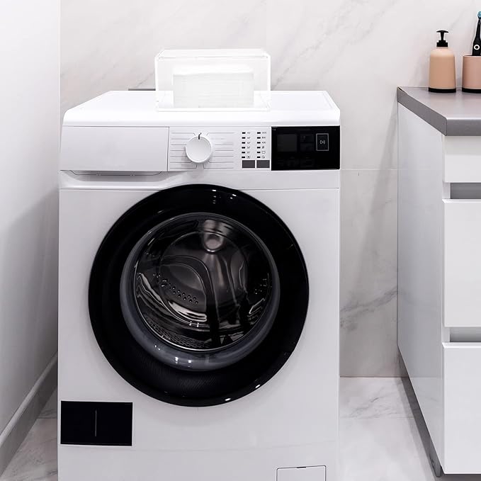 Maitys 2 Pcs Acrylic Laundry Dryer Sheet Holder Clear Dryer Sheets Dispenser Container with Lid for Laundry Room Organization - Fabric Softener Sheets Storage Box for Home, Transparent(Classic Style)