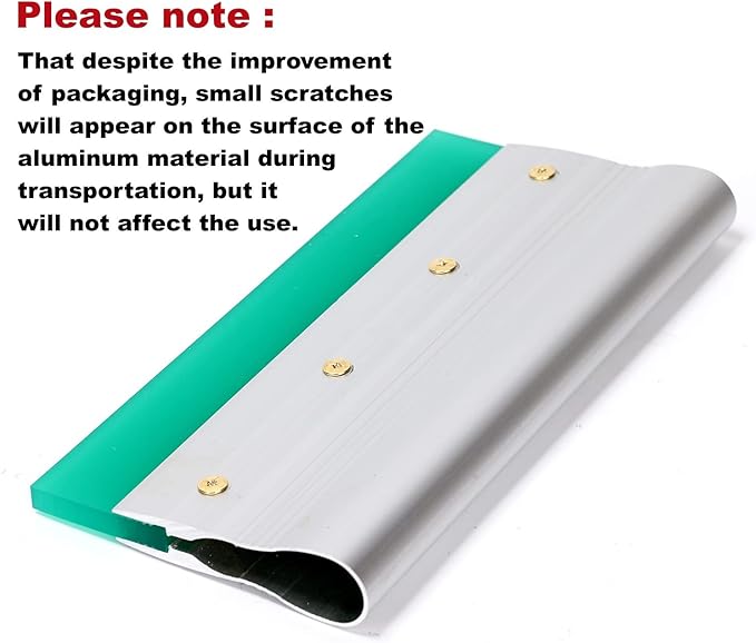 10 Inch Screen Printing Ink Squeegee with Aluminum Handle, 75 Durometer, Flat Squeegee for DIY Hand Printing, Flat Patterns