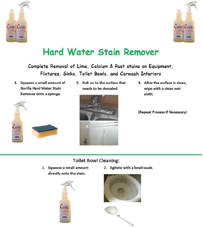 Bathroom Tuff Stain Remover - Removes Hard Water Rust Stains, 32oz. (Pack of 6)