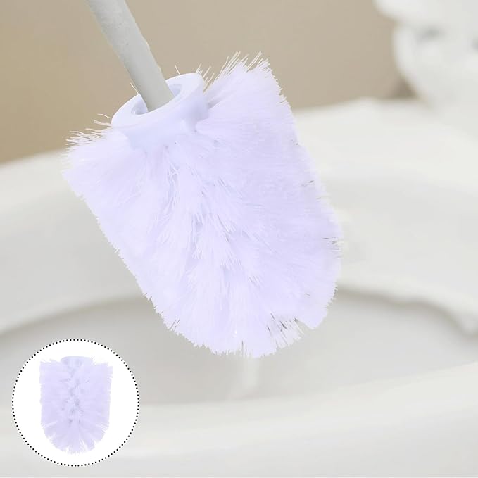 10pcs Toilet Brush Replacement Heads Heavy Duty Stiff Bristle Refills for Deep Bathroom Cleaning Plastic Toilet Bowl Brush Scrubbers Minimalist Design for Home and Hotel Use