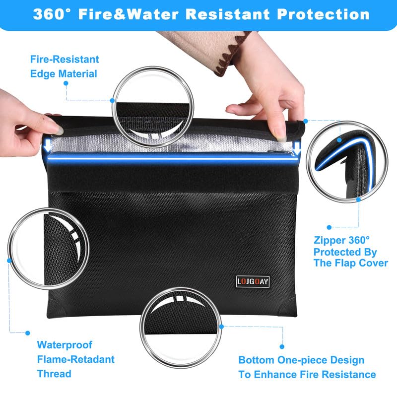 Fireproof Document Bag - with 5200°F Heat Insulated, Waterproof - Image 6