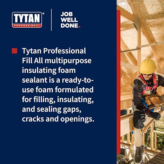 Fill All 24 oz Gap Filler Expanding Foam Sealant, Gaps & Cracks Spray Foam Insulation, Waterproof Polyurethane, Gun Not Included (1x24oz)