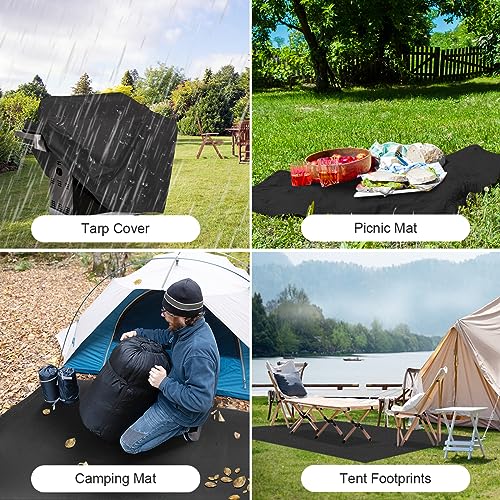 Black Waterproof Tarp 5x5ft for Outdoor: UV/Tear-Resistant Cover - Image 8