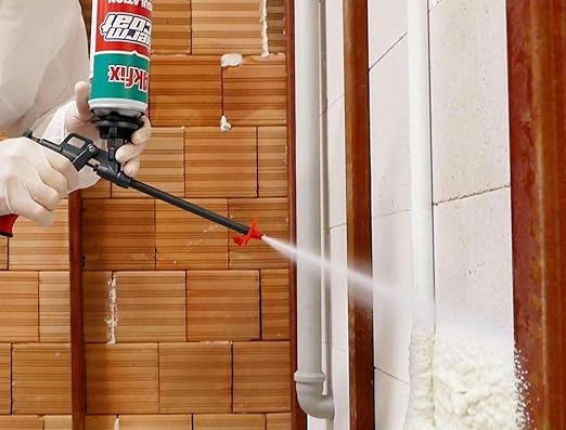 Akfix Thermcoat Fire Rated Spray Foam Insulation Kit 240 sq ft (12x27.1 oz.) - (R-Value 11.32/2 in) Closed Cell Expanding Wide Sealant Thermal Insulation for Walls and Attic - Gun & Cleaner Included