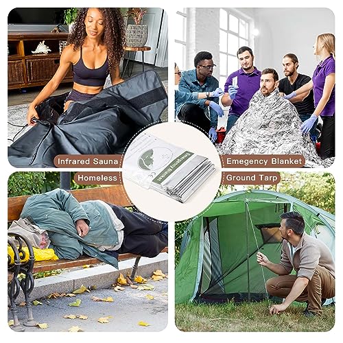 Kanayu 100 Pack Emergency Thermal Blankets 64 X 84 Foil - Image 8