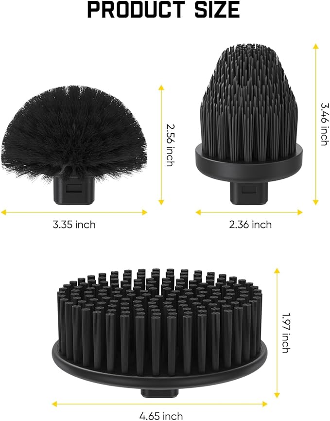 Fanttik 3 Pcs Replacement Brush Heads for Flip G9 Pro Electric Spin Scrubber, Suitable for Fanttik Flip G9 Pro Electric Scrubber Only, Brush Accessories for Bathroom, Shower, Kitchen Floor