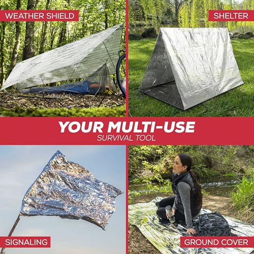 Emergency Blanket Mylar Thermal Space Survival Gear & - Image 7